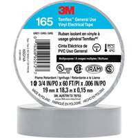 Temflex™ General Use Vinyl Electrical Tape 165, 19 mm (3/4") x 18 M (60'), Grey, 6 mils XI864 | Stor-it Systems