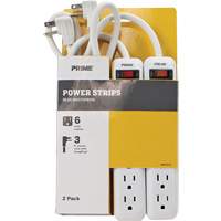 Power Strip 2-Pack, 6 Outlet(s), 3', 15 A, 1875 W, 125 V XJ239 | Stor-it Systems