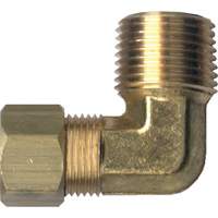90° Pipe Elbow, Tube x Male Pipe, Brass, 1/8" x 1/8" YA758 | Stor-it Systems