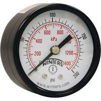 Economy Pressure Gauge, 2" , 0 - 200 psi, Back Mount, Analogue YB871 | Stor-it Systems